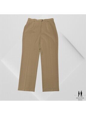 Debra C Beverly Hills Womens Light Olive Brown Dress Pants Microfiber 10 US